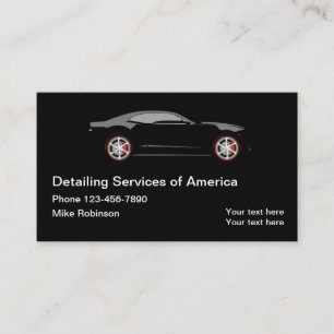 Tarjeta De Visita Servicios de Detallado Automotriz Elegante Moderno