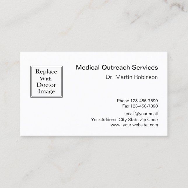 Tarjeta De Visita Servicios de divulgación para profesionales médico (Anverso)