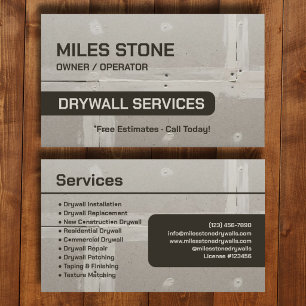 Tarjeta De Visita Servicios de Drywall Marca de Contratista Personal