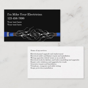 Tarjeta De Visita Servicios de Electricista con Licencia
