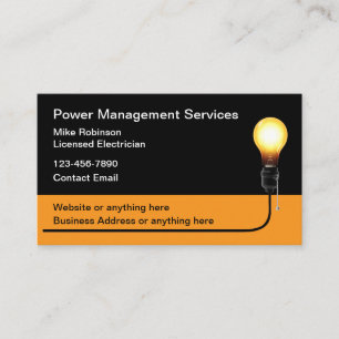 Tarjeta De Visita Servicios de Electricista Modernos Geniales