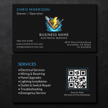 Servicios de Electricista Negro Código QR