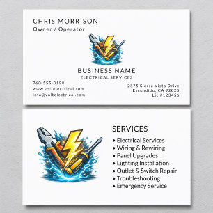 Tarjeta De Visita Servicios de Electricista Profesional