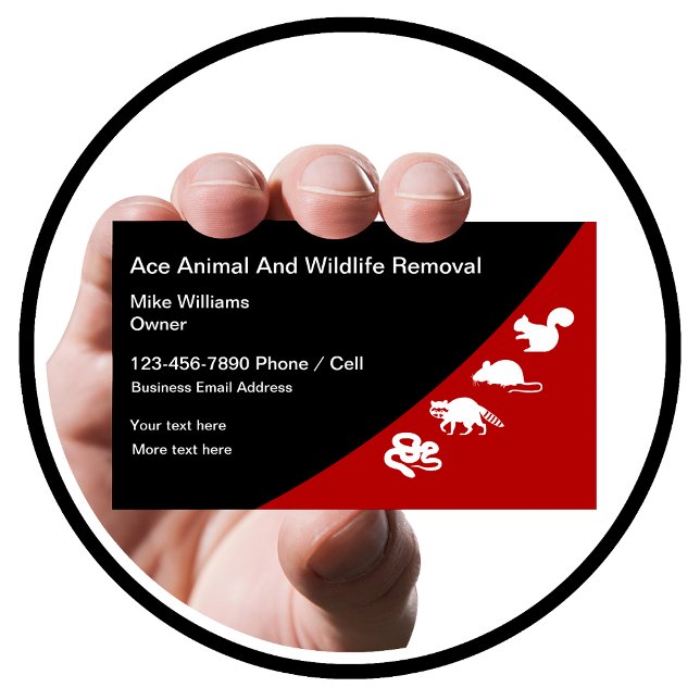 Tarjeta De Visita Servicios De Eliminación De Animales Y Fauna Silve (Subido por el creador)