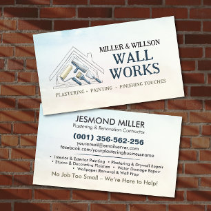 Tarjeta De Visita Servicios de enlucido y pintura Arte acuarela