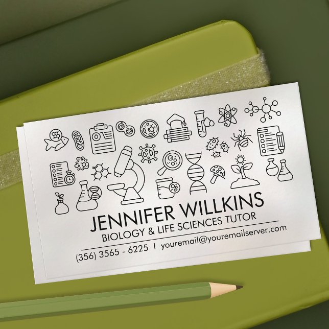 Tarjeta De Visita Servicios de enseñanza de ciencias de la biología  (Subido por el creador)