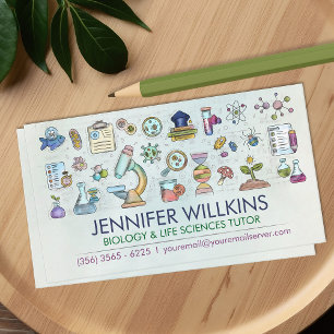 Tarjeta De Visita Servicios de enseñanza de ciencias de la biología 