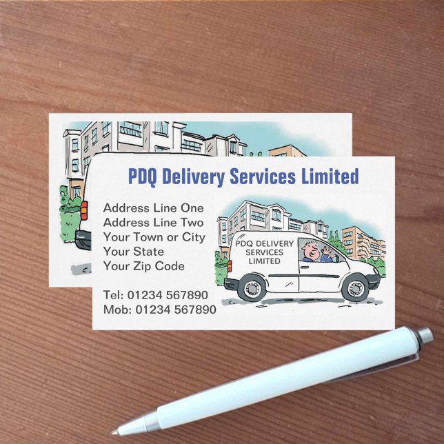 Tarjeta De Visita Servicios de entrega con nombre en la camioneta de (Subido por el creador)