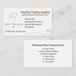Tarjeta De Visita Servicios de Entrenador de Perros de Lujo Minimali