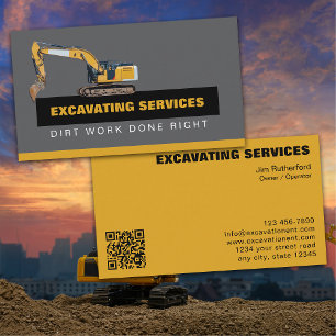 Tarjeta De Visita Servicios de Excavación Empresarial