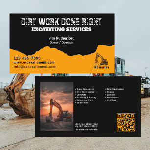 Tarjeta De Visita Servicios de Excavación Empresarial