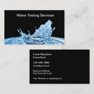 Tarjeta De Visita Servicios de filtros y pruebas de agua