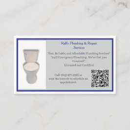 Tarjeta De Visita Servicios de fontanería de Grey Plumber Inodoro 