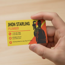 Servicios de Fontanería Silueta Naranja Amarillo