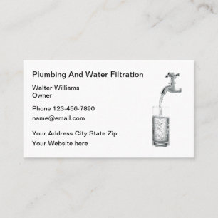 Tarjeta De Visita Servicios de fontanería y filtros de agua