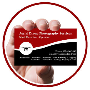 Tarjeta De Visita Servicios de fotografía con drones aéreos