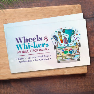 Tarjeta De Visita Servicios de Grooming para Mascotas móviles - Arte