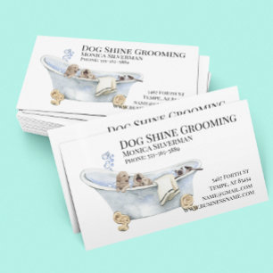 Tarjeta De Visita Servicios de Grooming para Mascotas Perro Gato Bañ