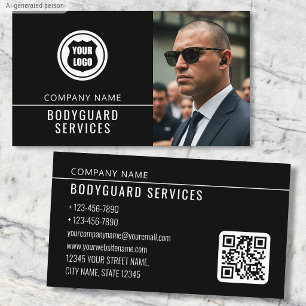 Tarjeta De Visita Servicios de guardaespaldas Logo moderno de código
