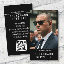 Tarjeta De Visita Servicios de Guardaespaldas Modernos Código QR de 