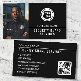 Tarjeta De Visita Servicios de Guardia de Seguridad Logo Foto Modern
