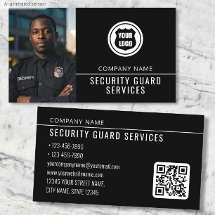 Tarjeta De Visita Servicios de Guardia de Seguridad Logo Foto Modern