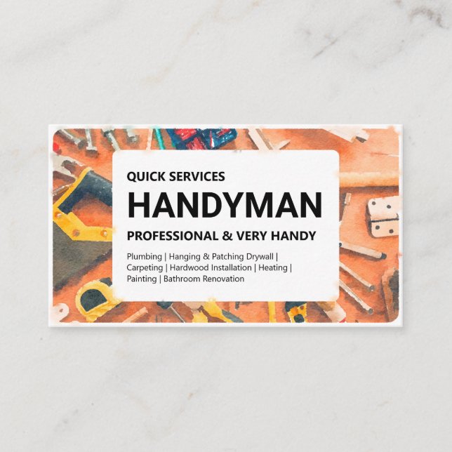 Tarjeta De Visita Servicios de Handyman (Anverso)