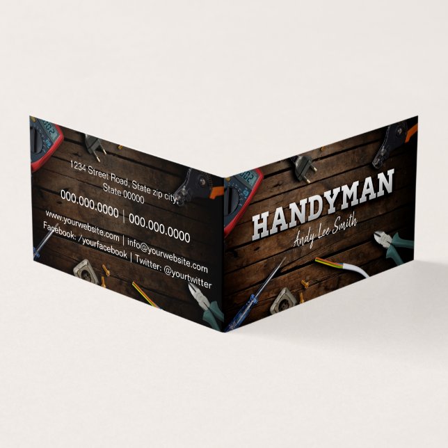 Tarjeta De Visita Servicios de Handyman (Exterior)