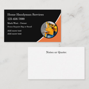 Tarjeta De Visita Servicios de Handyman para el hogar modernos