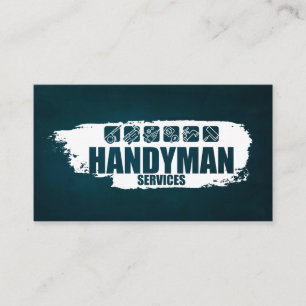 Tarjeta De Visita Servicios de Handyman pintura blanca e iconos