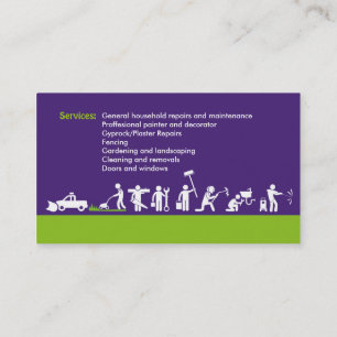 Tarjeta De Visita Servicios de hombre de confianza, mantenimiento de