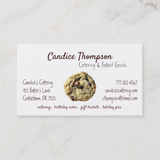 Tarjeta De Visita Servicios de horneado de galletas de chocolate