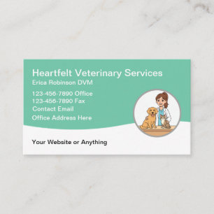 Tarjeta De Visita Servicios de Hospital Veterinario para Animales