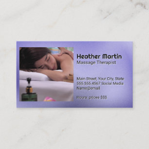 Tarjeta De Visita Servicios de Hotel Spa Masaje