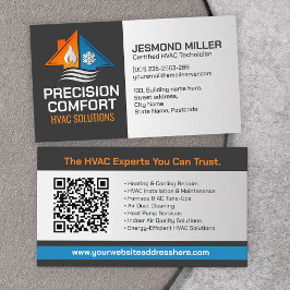 Tarjeta De Visita Servicios de HVAC - Calefacción, ventilación, CA