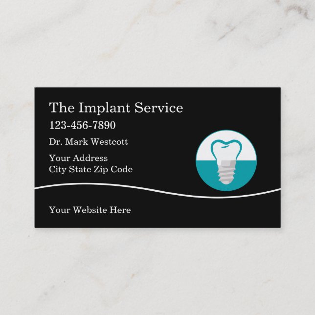 Tarjeta De Visita Servicios de implantes dentales  (Anverso)