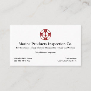 Tarjeta De Visita Servicios de Inspección de Equipos Marinos