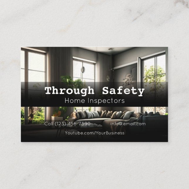 Tarjeta De Visita Servicios de Inspector de Inspección del Hogar Pro (Reverso)