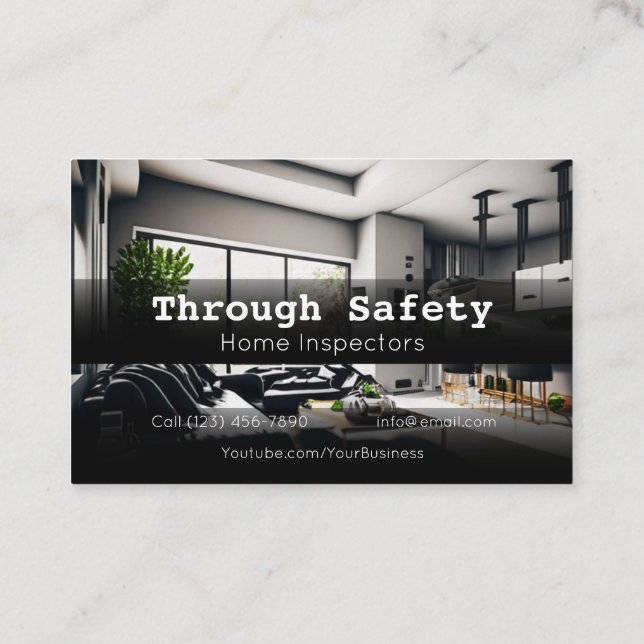 Tarjeta De Visita Servicios de Inspector de Inspección del Hogar Pro (Reverso)