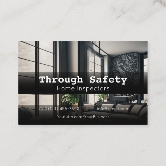 Tarjeta De Visita Servicios de Inspector de Inspección del Hogar Pro (Reverso)