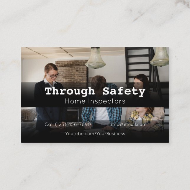 Tarjeta De Visita Servicios de Inspector de Inspección del Hogar Pro (Reverso)