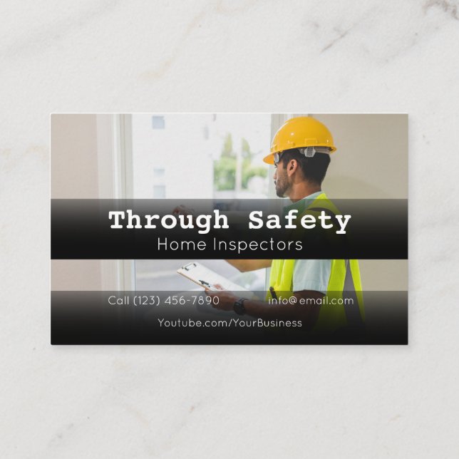 Tarjeta De Visita Servicios de Inspector de Inspección del Hogar Pro (Reverso)