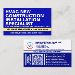 Tarjeta De Visita Servicios de Instalación de Construcción Nueva H
