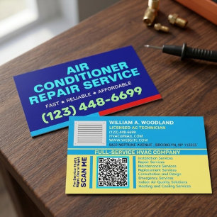 Tarjeta De Visita Servicios de Instalación y Reparación de Aire Acon