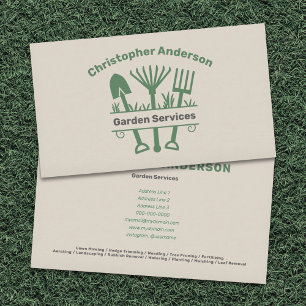 Tarjeta De Visita Servicios de jardín - Monograma de herramientas