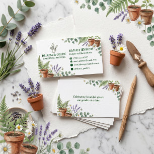 Tarjeta De Visita Servicios de Jardinería Bloom & Grow