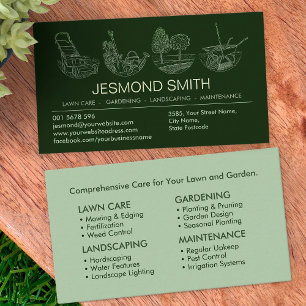 Tarjeta De Visita Servicios de jardinería - Ilustracion de arte en l