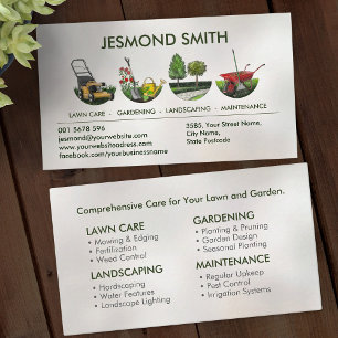 Tarjeta De Visita Servicios de jardinería - Ilustracion dibujado a m