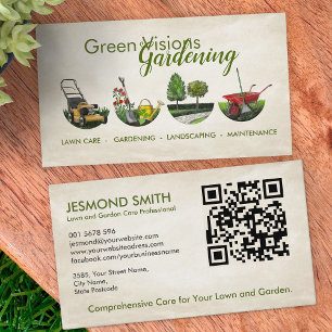 Tarjeta De Visita Servicios de jardinería - Ilustracion dibujado a m