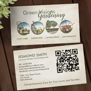 Tarjeta De Visita Servicios de jardinería - Ilustracion dibujado a m